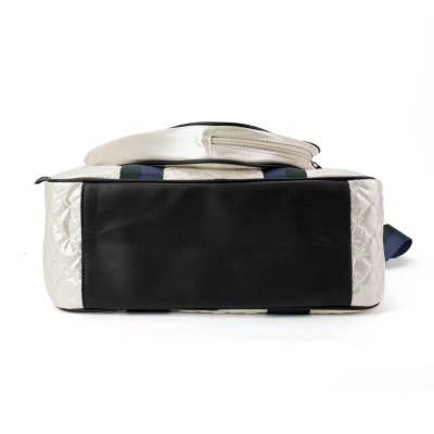 Pickle Ball Tote Diamond Pearl with Blue Stripe