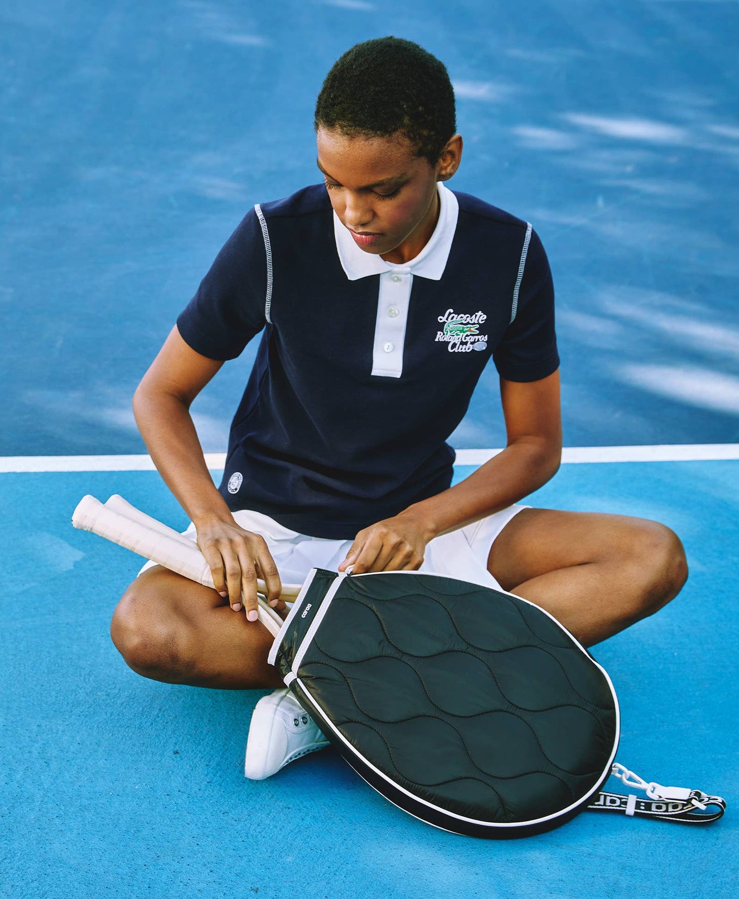 Tennis Quilted Racquet Sling in Black