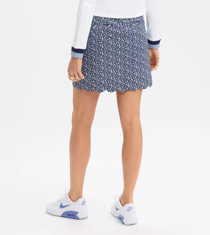 Printed Scallop Hem Skort