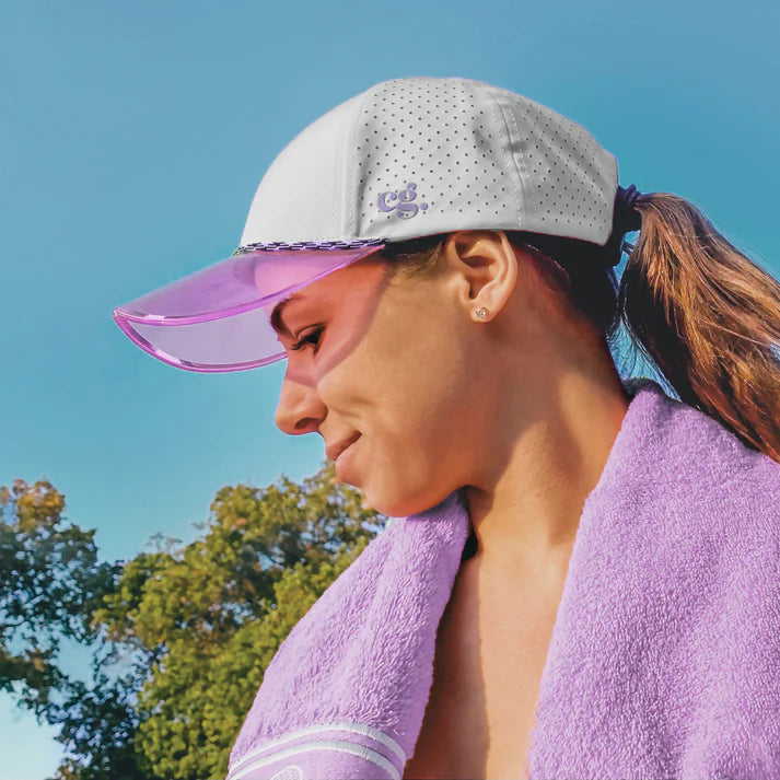 White with Lavender Solar Hat