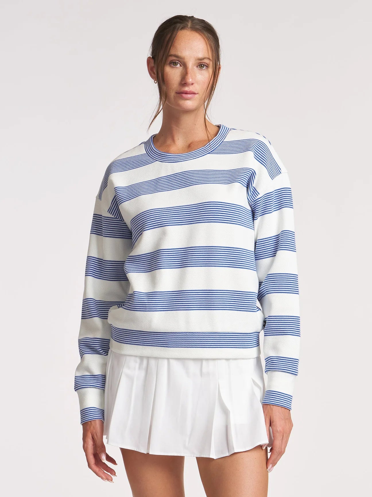Stripe Crew Neck Pullover (Lapis)