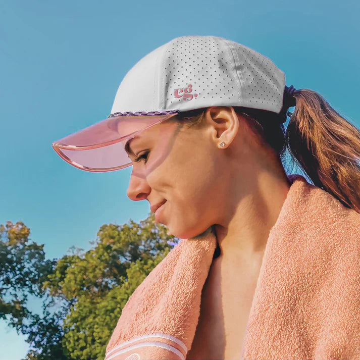 White with Peach Solar Hat