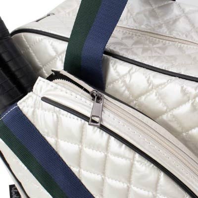 Pickle Ball Tote Diamond Pearl with Blue Stripe