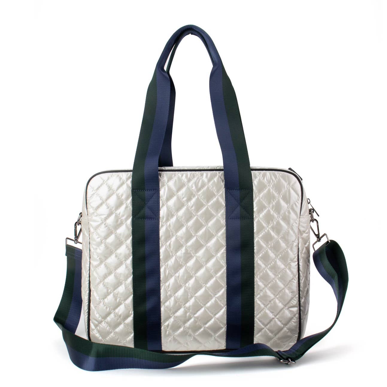 Pickle Ball Tote Diamond Pearl with Blue Stripe