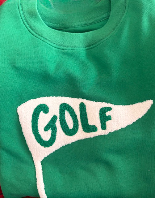 Golf Pennant Flag Sweatshirt (Green/Ivory)