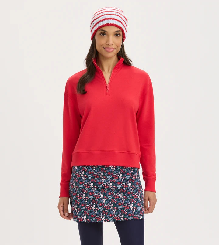 Terry Quarter Zip (Red)