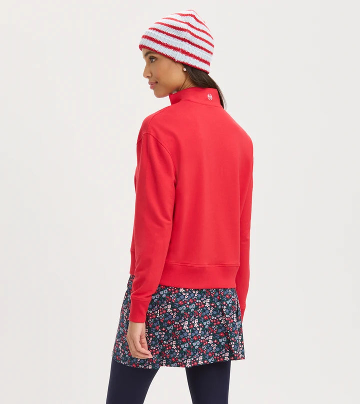 Terry Quarter Zip (Red)