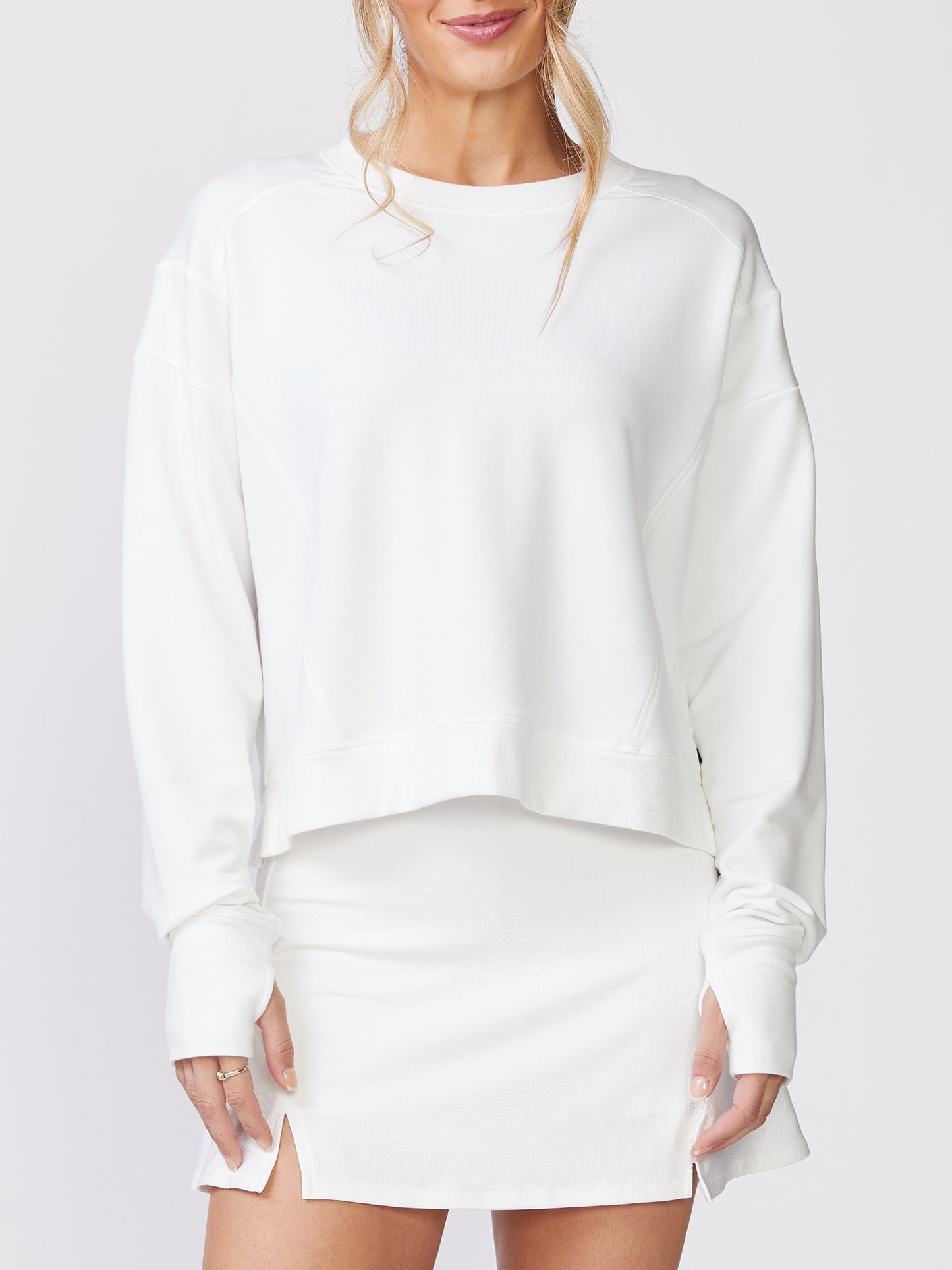Elevate Knit Pullover (White)