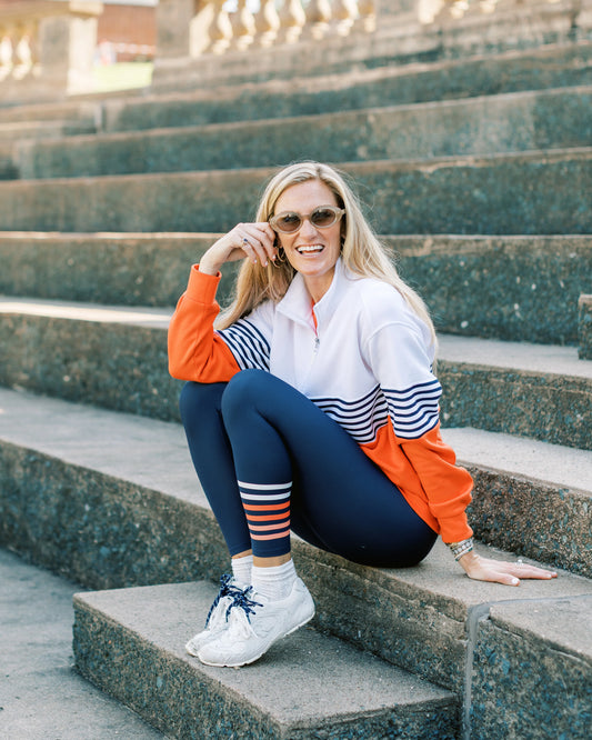 Everyday Legging (Navy/Papaya)
